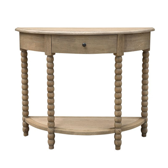 Belleville Bobbin Curved Console Small - Weathered Oak Living Room Furniture - HL617-105