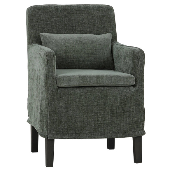 Bilboa Slipcover Arm Dining Chair - Grey Oak / Thames Moss Green Dining Room Furniture - 27884GYOSF244