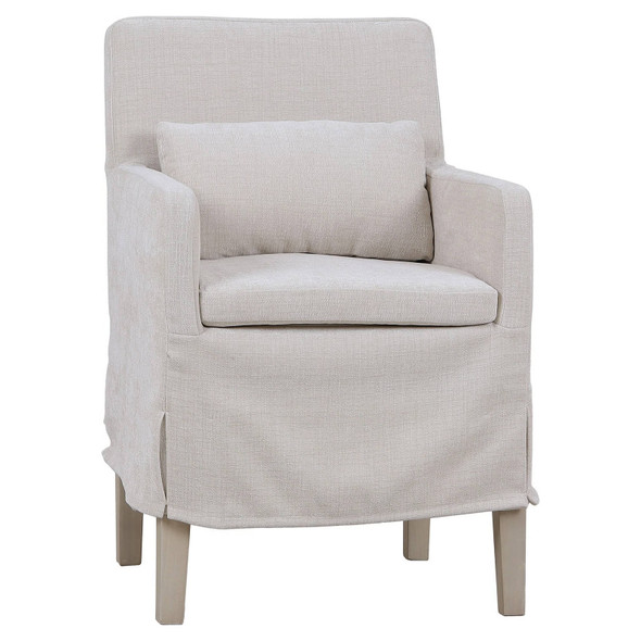 Bilboa Slipcover Arm Dining Chair - Sandbar / Thames Natural Dining Room Furniture - 27884SNBSF247