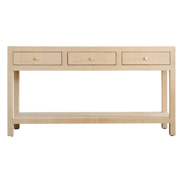 Kagu Console Table w/ Raffia - Raffia Raw - Contemporary style