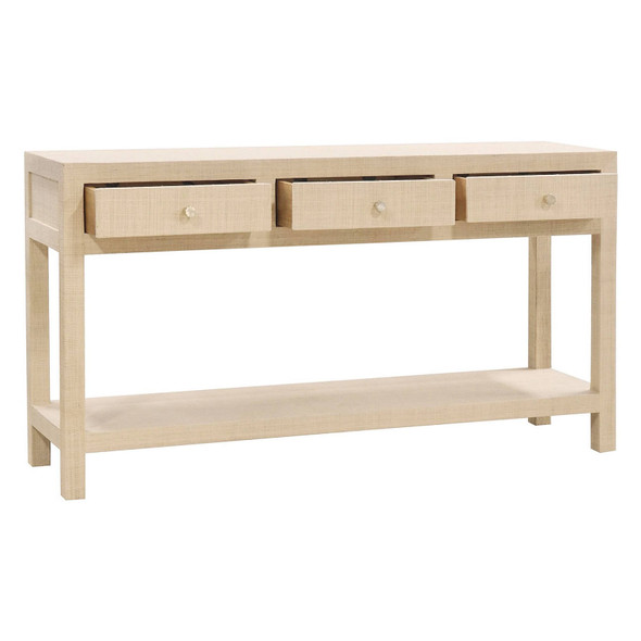 Kagu Console Table w/ Raffia - Raffia Raw Living Room Furniture - 27969RFRW