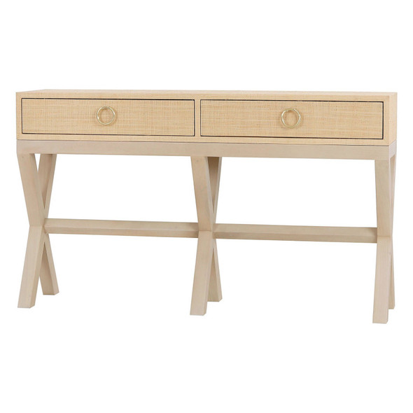 Renoir Console w/ Raffia - Sandbar / Raffia Raw - Solid Timber Mid-Century Modern style Living Room furniture