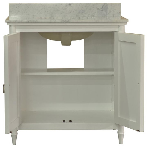 Grosvenor Single Vanity w/ Sink & Marble Top - Size: 101H x 89W x 60D (cm)