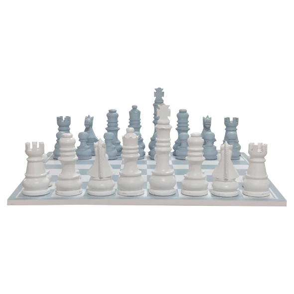 Gentlemen's Chess Set - White/ Blue -  style