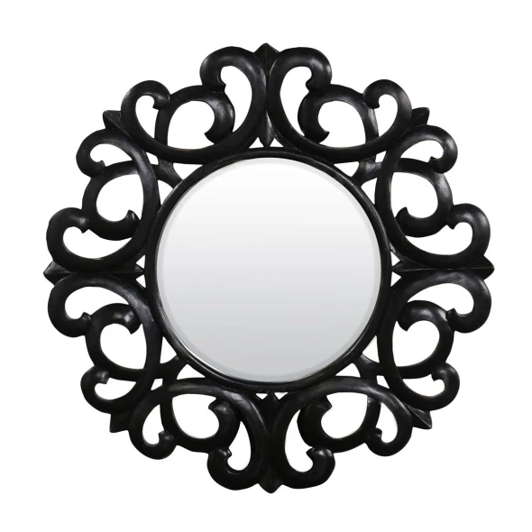 Esquire Mirror - Black Antique - Boho Chic style