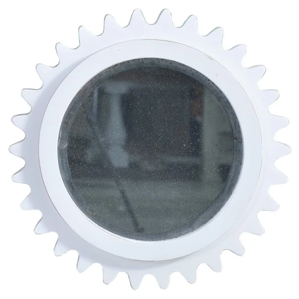 Gear Wall Mirror - Distressed White - Industrial style