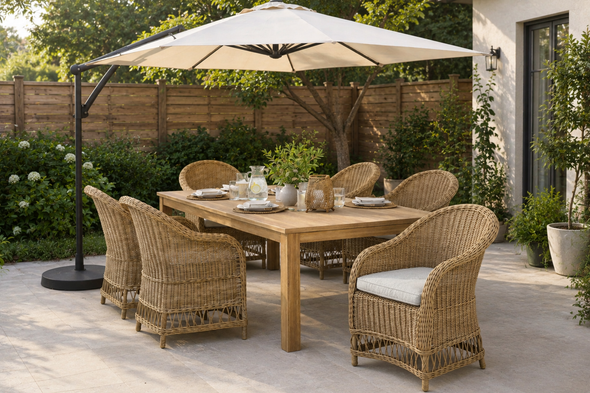 Dakota Outdoor Dining Table-180X90Cm W/Cover EUR-1002
