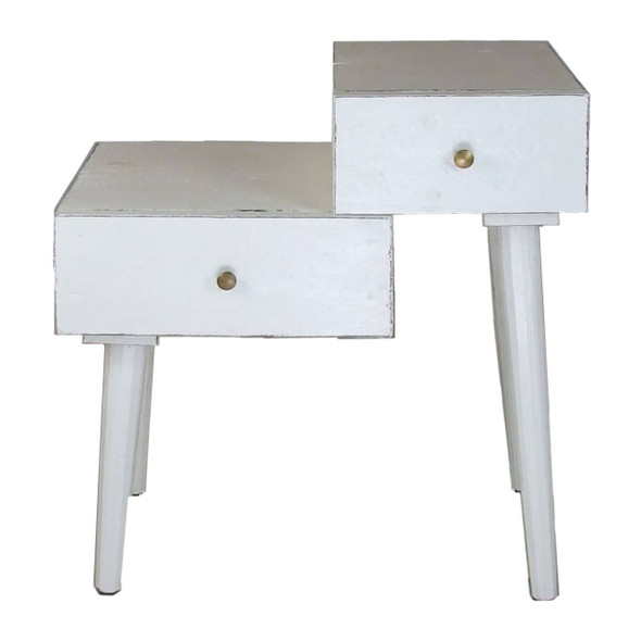 Cube Side Table - White - Mid-Century Modern style