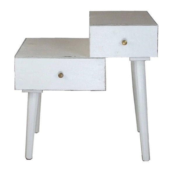 Cube Side Table - White - Mid-Century Modern style