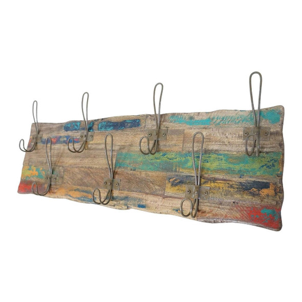 7 Hook Wall Hanger - Rusty -  style
