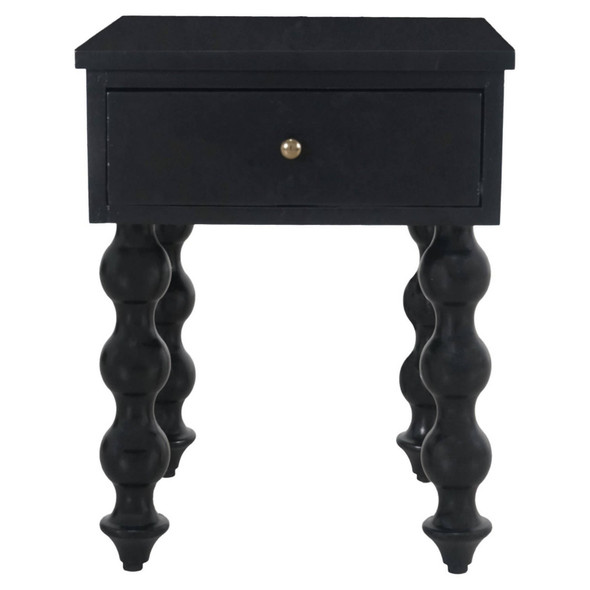Bolan Bedside Table - Black - Boho Chic style