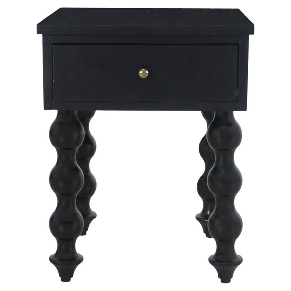 Bolan Bedside Table - Black - Boho Chic style