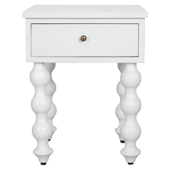 Bolan Bedside Table - White - Boho Chic style