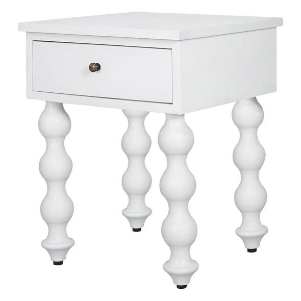Bolan Bedside Table - White Bedroom Furniture - T-0372WHITE