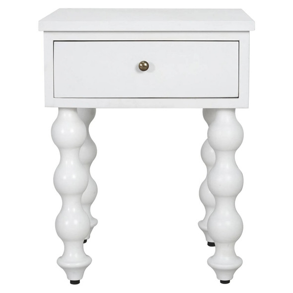 Bolan Bedside Table - White - Boho Chic style