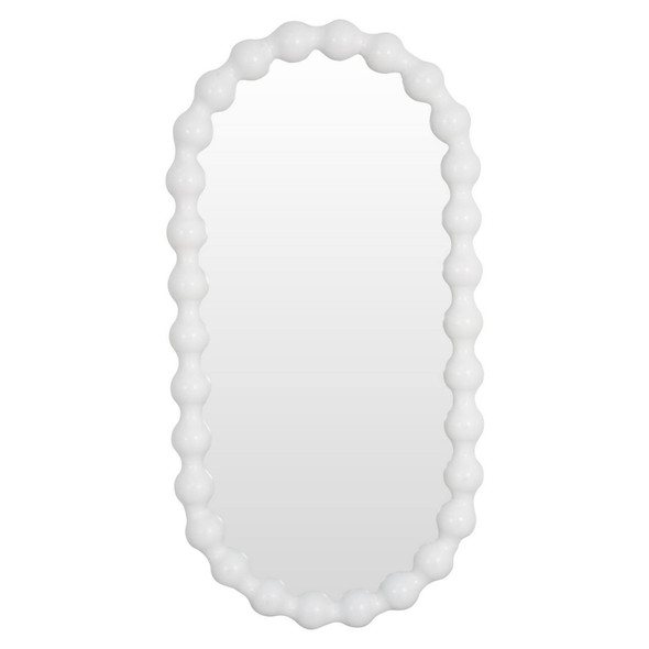 Bolan Oval Mirror - White - Boho Chic style