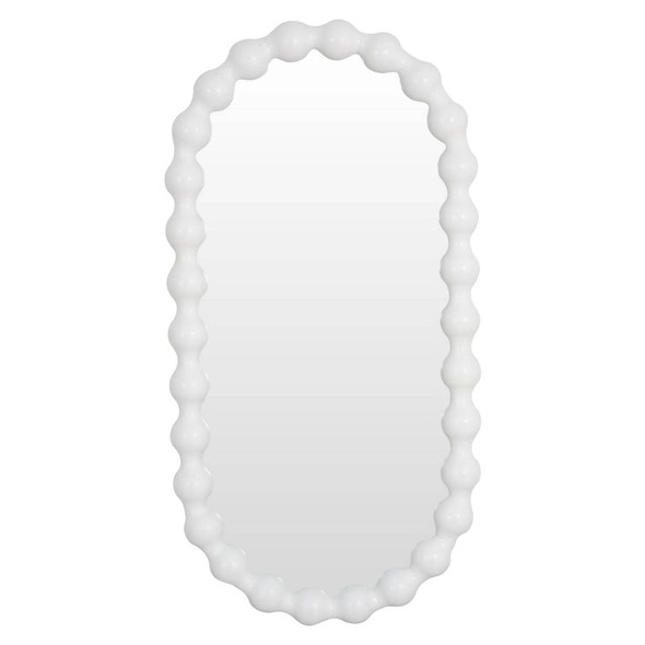 Bolan Oval Mirror - White - Boho Chic style