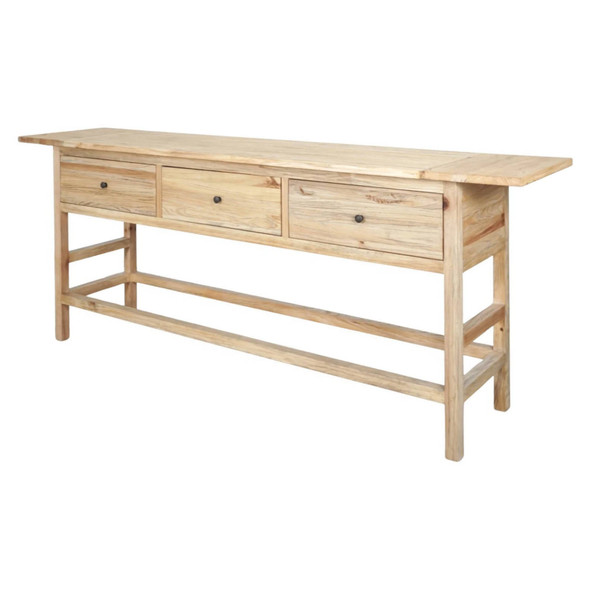 Novato 3 Drw Console - Distressed Natural Living Room Furniture - T-0481N