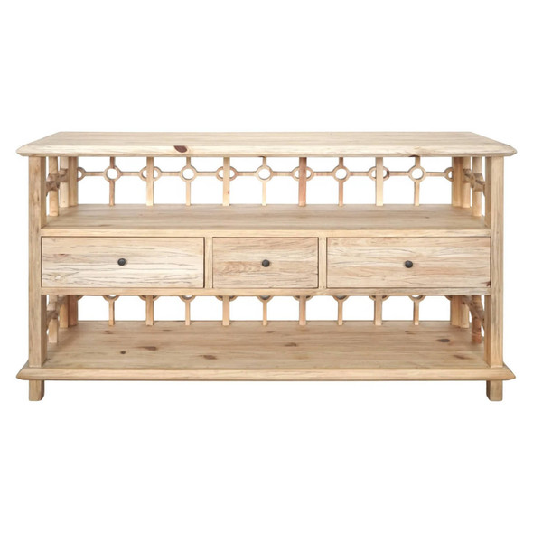 Novato 3Drw Open Buffet - Natural - Contemporary style