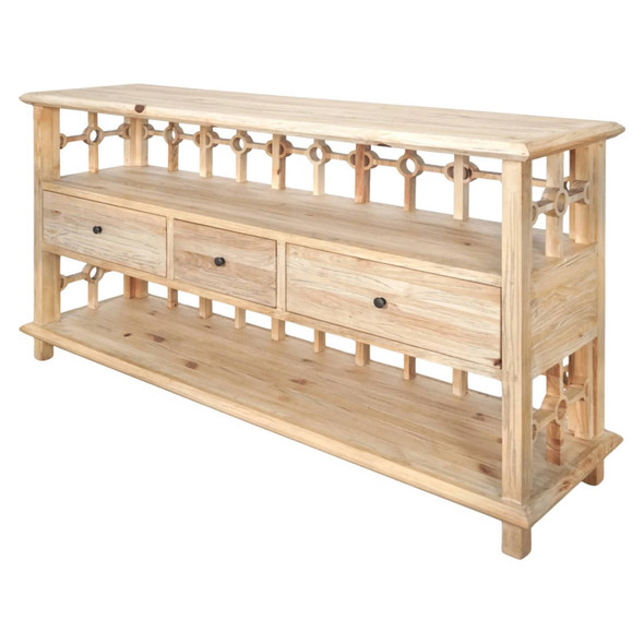 Novato 3Drw Open Buffet - Natural Dining Room Furniture - T-0485N