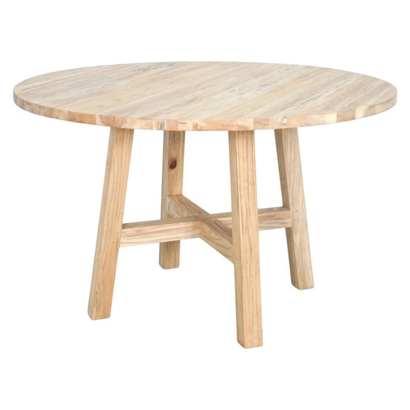 Novato Round Dining Table 120Cm - Distressed Natural - Contemporary style