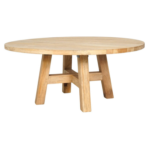 Novato Round Coffee Table - Distressed Rustic - Contemporary style