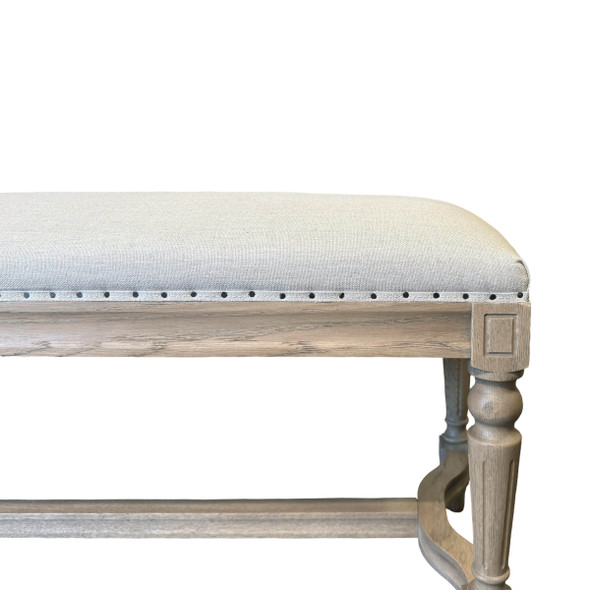 Francesca Bed End Bench - Francis Weathered Oak/Linen HL244-1