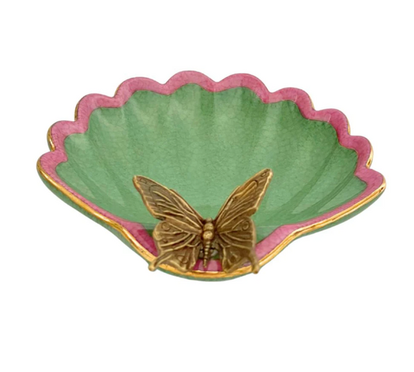Porcelain Bronze Exotico Savon Dish - Mariposa - C.A.M