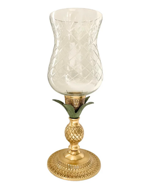 Brass Candle Holder with Glass - C.A.M