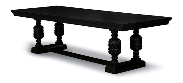 Casablanca 2.8 Carved Dining Table - Black - TT073M-BK