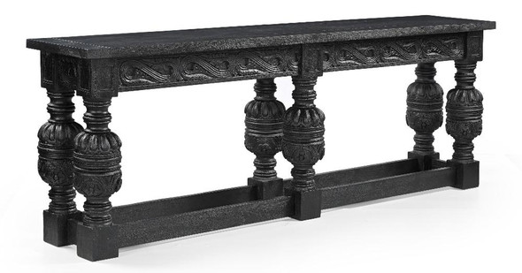 Casablanca Carved Console Table Black - TT071M-BK