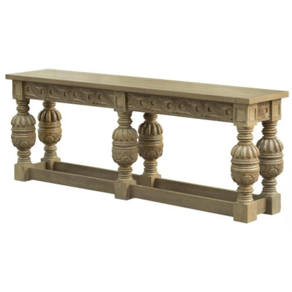 Casablanca Carved Console Table Mud Grey - TT071M-MG