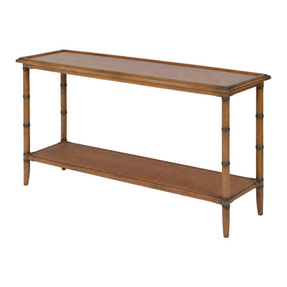 Montego Console Table Natural With Grass Weave Shelf - TM017-N