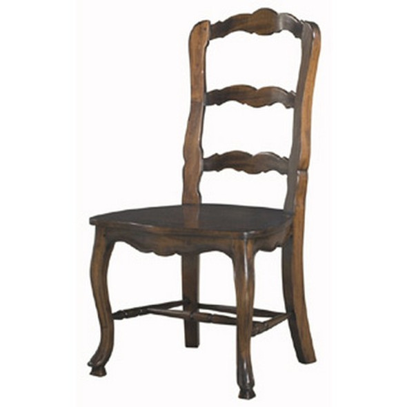 Provincial Dining Chair w/ Wood Seat - Antique Oak / Light Wood Distressing - Size: 104H x 53W x 57D (cm) - French Provincial style