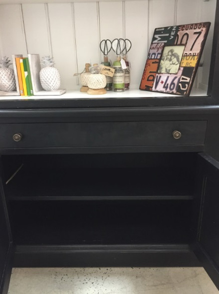 Edwardian Bookcase - Black Light Distressed / White Light Distressed - Solid Timber Edwardian style Living Room furniture