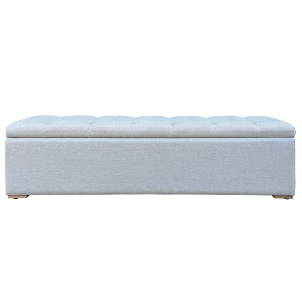 Marquis Upholstered Bed Chest Tufted - Natural Linen - Hamptons style