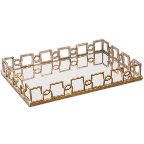 Nicoline Mirrored Tray Contemporary style Trays Decor