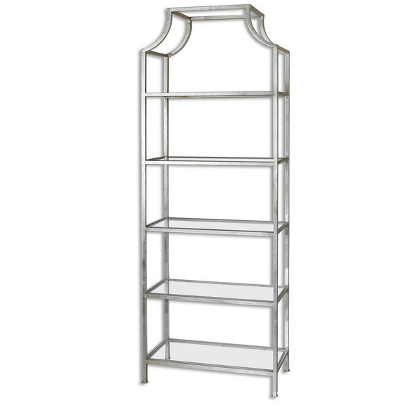 Aurelie Silver Etagere Contemporary style Shelving Unit Decor