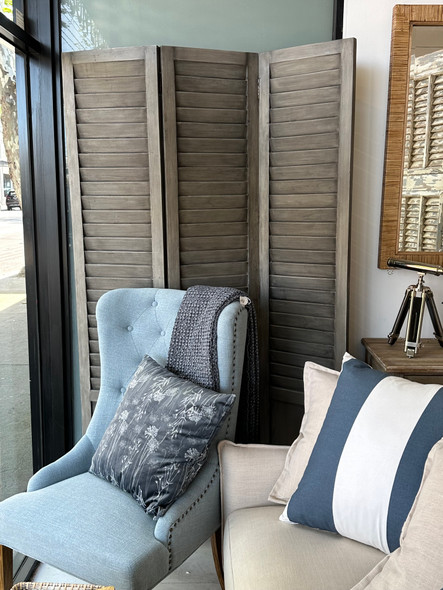 Shutter Divider - Smokey Grey - Size: 203H x 120W x 3D (cm) - Coastal style