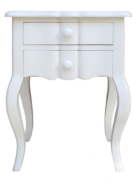 Henriette 2 Drawer Bedside (Antique White)