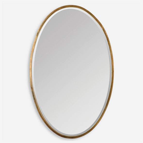 Herleva Gold Oval Mirror Mid-Century Modern style Wall Mirror Decor