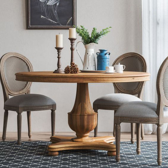 Virginia Round Dining Table 137cm - Fruit Wood - Size: 137H x 137W x 79D (cm) - Mediterranean style