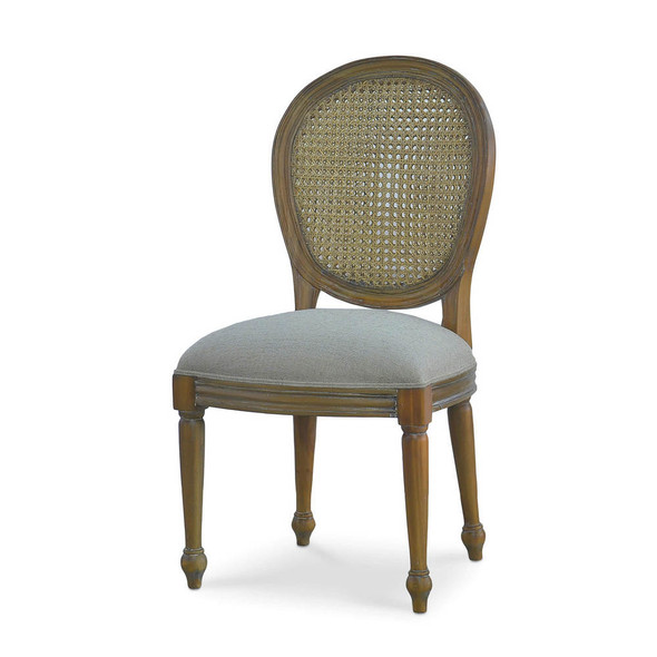 Tulip Rattan Back Dining Chair w/out Fluted Leg - Size: 101H x 51W x 58D (cm) - French Provincial style