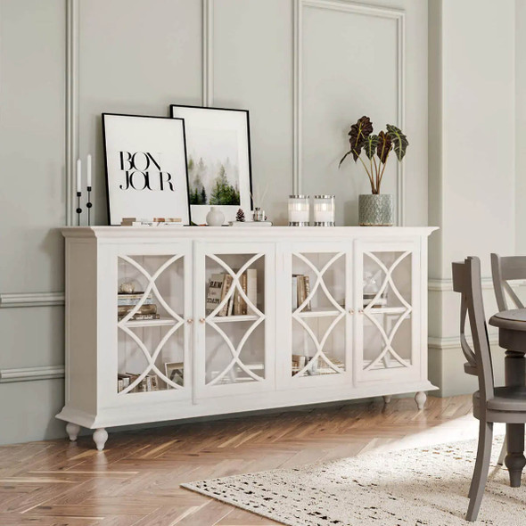 Hamilton 4 Door Buffet - Size: 112H x 208W x 46D (cm) - French Provincial style