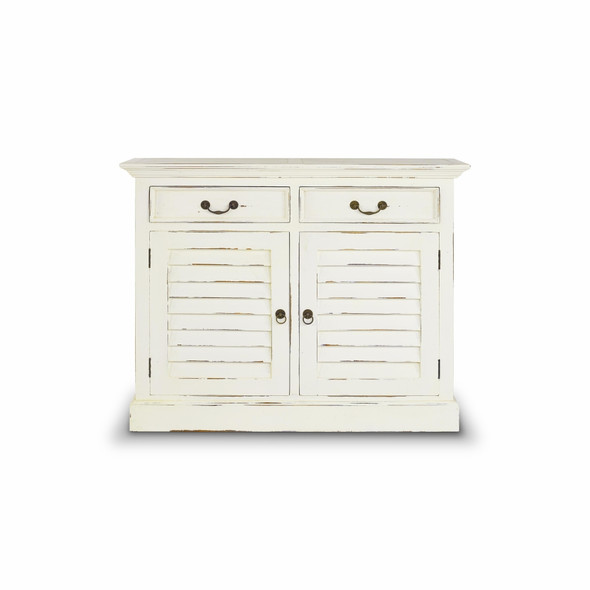 Shutter Narrow Sideboard - Size: 90H x 113W x 31D (cm) - Coastal style