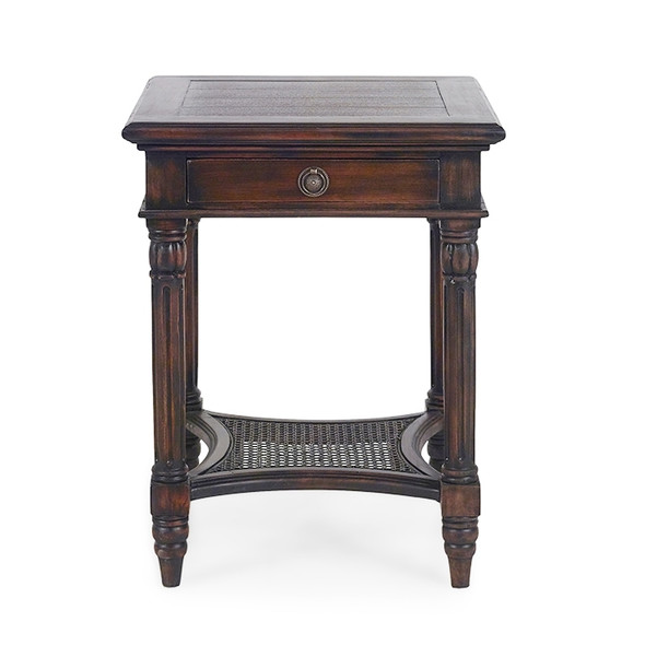 Montego Square End Table w/ Drawer - Size: 66H x 51W x 51D (cm) - Traditional style