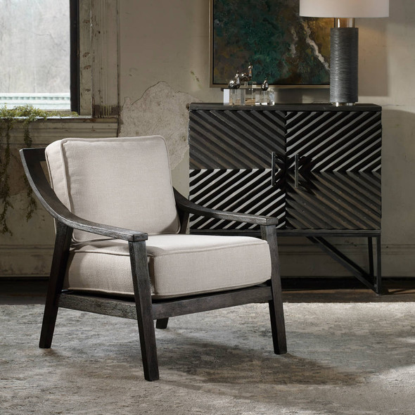 Lyle Beige Accent Chair - Size: 81H x 71W x 81D (cm) - Coastal style