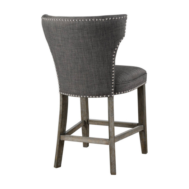 Arnaud Charcoal Counter Stool - Sale on Mid-Century Modern style Accent Chairs