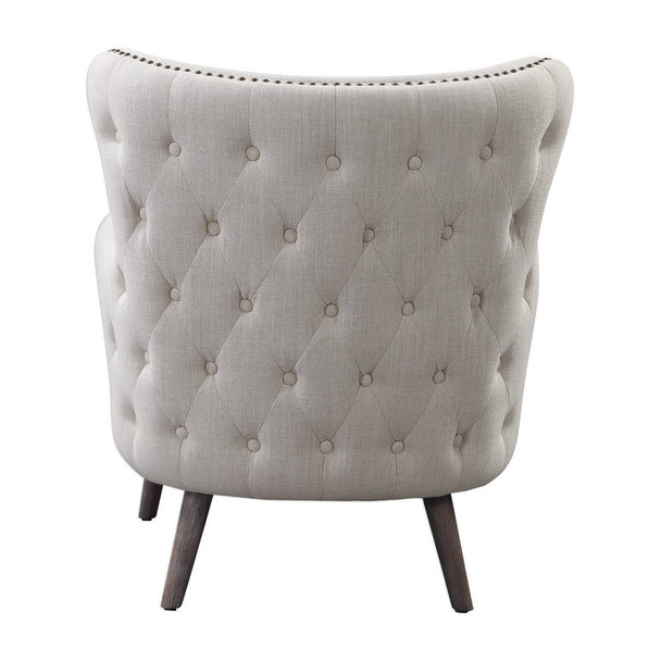 Donya Cream Accent Chair - Discount Mid-Century Modern style Accent Chairs