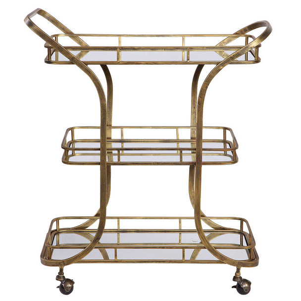 Stassi Gold Serving Cart Mid-Century Modern style Serving Cart Decor